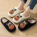 Nuove pantofole a zucca di Halloween 2024. Comode, antiscivolo, in velluto e cotone, per interno ed esterno. Perfette per la stagione spettrale. — foto 1