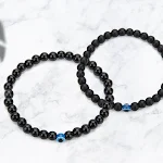 Pulseira Artesanal com Contas de Ágata Negra Natural Olho do Diabo Oferece Proteção e Equilíbrio Energético. Desfrute elegância e poder. — foto 9