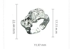 Anel de Abertura Feminino Irregular com Papel de Alumínio Prateado Um anel elegante e ajustável, perfeito para meninas, com design único e moderno. — foto 2
