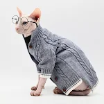 Pure Cotton Knitted Soft Fabric Hairless Cat Sweater keeps your feline friend warm and comfortable with its breathable, — photo 7