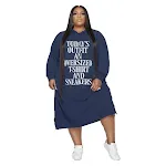 Women's Printed Hoodie Dress Mid Length – Comfortable and stylish casual wear for everyday use. A versatile mid-length d — photo 1