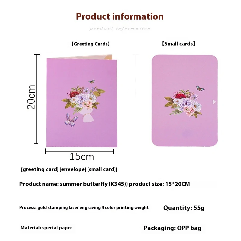 Title 1, Creative 3D Greeting Cards Folding Pansy Stereo...