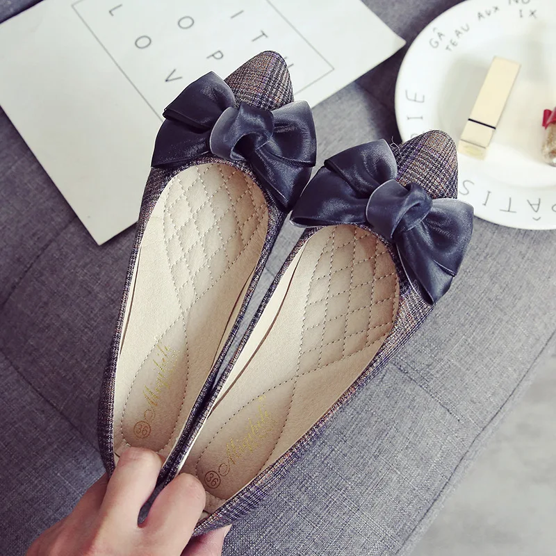 Dames Ballerina's Platte Schoenen met Strik Spitse Neus Instappers Comfortabele en Modieuze Schoenen — foto 1