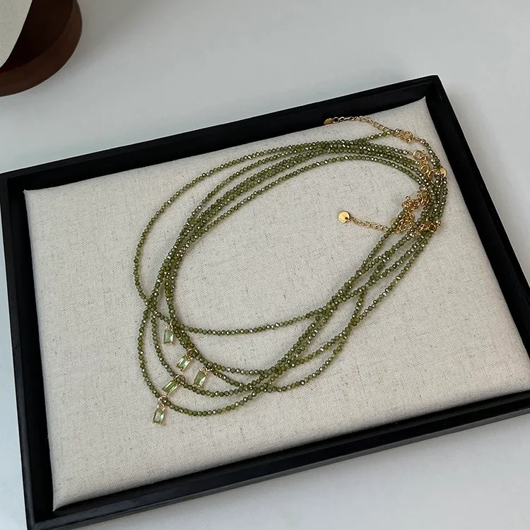 Colar com Pingente de Cristal Natural Verde Zircônia para Mulher Joia Fashion Elegante Presente Ideal e Sofisticado — foto 4