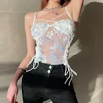 French Flower Embroidery Small Sling Women's Spring Sexy Perspective — photo 4