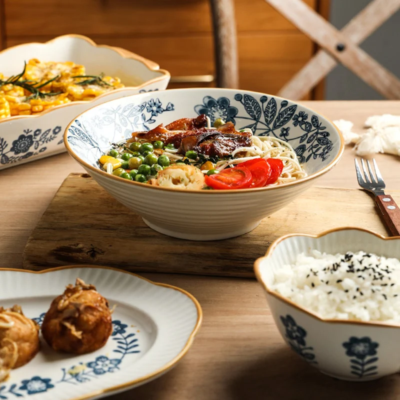 Title 2, Blue and white ceramic tableware lace bowl and ...