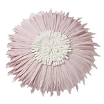 Travesseiro redondo de luxo leve com explosão de girassóis e crisântemos, ideal para decoração, conforto e toque especial. — foto 7