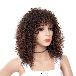 Afro pruik voor dames, kleine krullende Afrikaanse haarbedekking, natuurlijke look, gemakkelijk te dragen, modern en veelzijdig. — foto 3