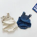 Macacão de escalada infantil de algodão estiloso. Peça única, respirável e confortável, ideal para bebês e crianças pequenas. Fácil de vestir e moderno. — foto 4