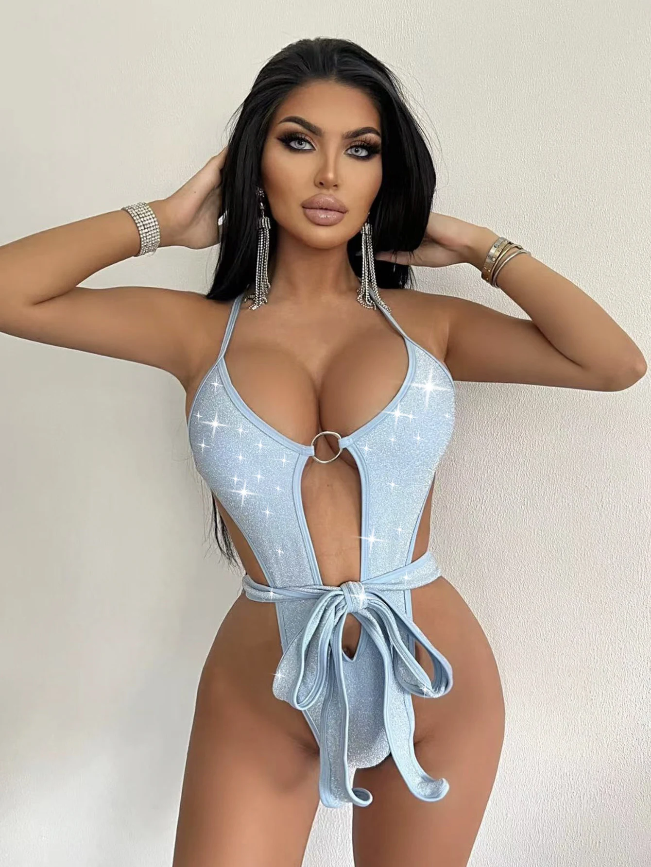 Nieuwe Sexy Effen Kleur Badpak Voel je zelfverzekerd en aantrekkelijk op het strand of bij het zwembad. Perfect voor zonnige dagen en een stijlvolle look. — foto 4