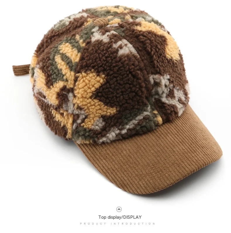 Gorra de béisbol de felpa con estampado de camuflaje para otoño e invierno, colores surtidos, cálida para exteriores. — foto 20