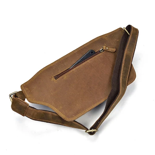 Title 7, Bolso de cintura de cuero retro para hombre, pi...
