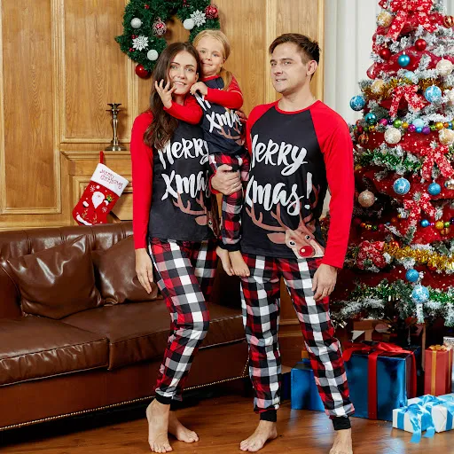 Title 8, Parent Child Christmas Homewear Digital Printed...
