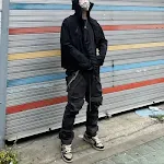 Calças Cargo Americanas Multibolsos Masculinas Niche High Street, ideais para uso diário, oferecendo praticidade e estilo urbano. — foto 3