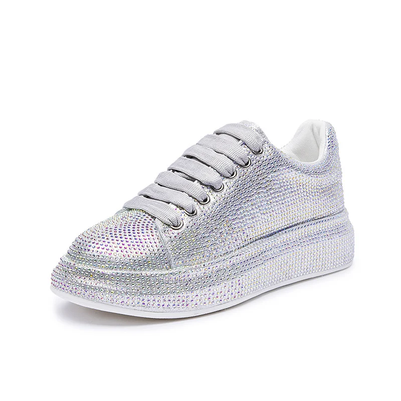 Dames Sportschoenen Wit Glans met Strass – Stijlvolle en Comfortabele Schoenen voor Sportieve Activiteiten, die een vleugje glamour toevoegen — foto 6