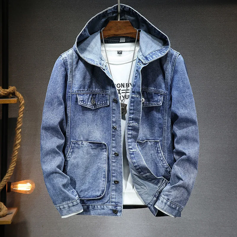 Title 6, Mens Trendy Hooded Denim Jacket Stylish & Comf...