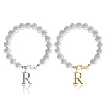 Bracciale con lettere Abito in acciaio inossidabile Perle infilate Personalizza il tuo stile con questo bracciale elegante, perfetto come regalo unico e significativo. — foto 8