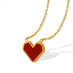 Colar de aço titânio com pingente de coração, estilo luxuoso acessível. Acessório para combinar com tudo, perfeito para presentear e realçar seu look. — foto 5