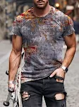 Men's Clothing Abstract Painting Digital Print Short-Sleeved Street Casual Trendy T-shirt, Stylish Comfort for Everyday — photo 8