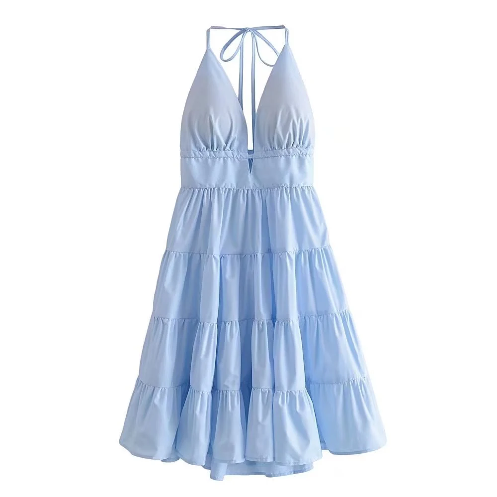 Title 3, French Style With Cup Strap Dress Women