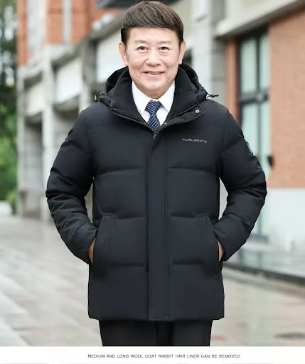 Title 8, Mens Gradient Hooded Warm Winter Down Jacket. ...
