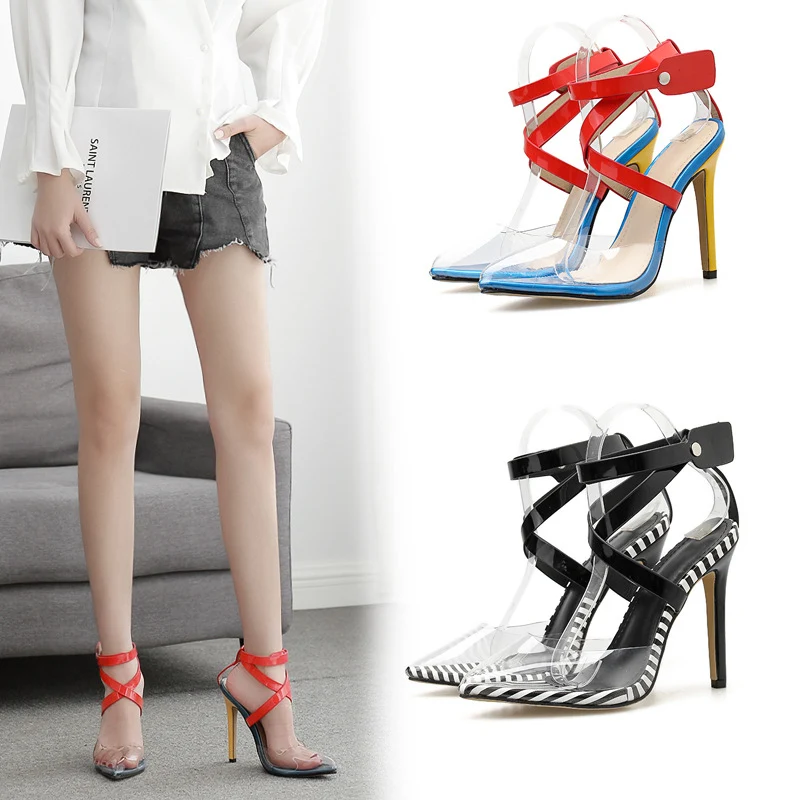 Colorblock pointed high heel sandals. Stylish women's shoes for any occasion. Comfortable and fashionable footwear to el — photo 4