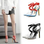 Colorblock pointed high heel sandals. Stylish women's shoes for any occasion. Comfortable and fashionable footwear to el — photo 4