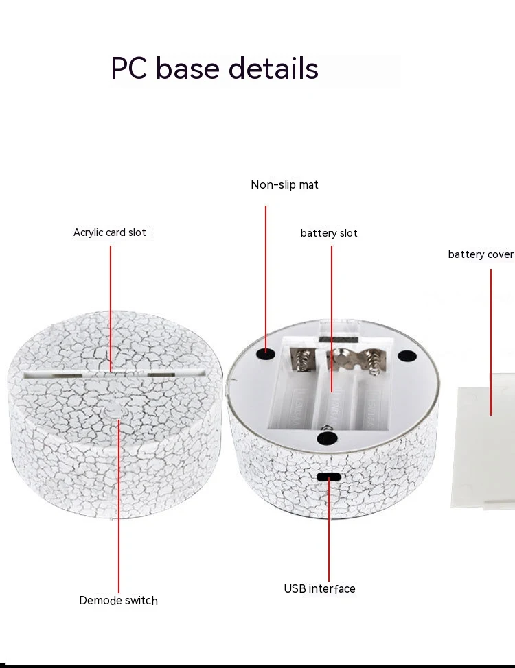 Title 1, 3D Small Night Lamp Creative USB Colorful Gradi...