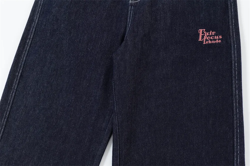 Colorblock Jeans met manchet voor heren en dames. Comfortabel en stijlvol. Ideaal voor een casual look. Perfecte pasvorm, uniek design, veelzijdig. — foto 6