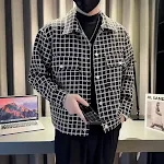 Camisa Casaco Xadrez Clássica Manga Longa Estilo Coreano Casual, Conforto e Estilo para Todas as Ocasiões, Perfeita para o Seu Dia a Dia. — foto 1