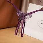 Calcinha Tanga Sexy Feminina Transparente com Pérolas. Desperte a sensualidade com esta lingerie elegante e confortável. Sinta-se confiante e irresistível. — foto 6