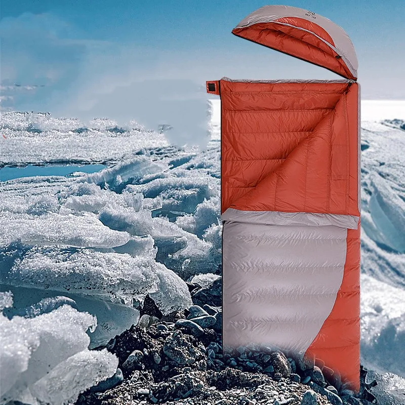 Outdoor Camping Schlafsack Daune Envelope ultraleicht für Camping & Trekking. Komfortabel und warm für kühle Nächte, ideal. — foto 5