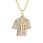 Colar pingente de diamante banhado a ouro em aço titânio Hip Hop, acessório estiloso e moderno para um visual marcante e autêntico. — foto 3