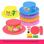 Chapéu EVA Feito à Mão por Crianças DIY. Ideal para projetos "faça você mesmo", estimula a criatividade infantil e proporciona diversão. — foto 12