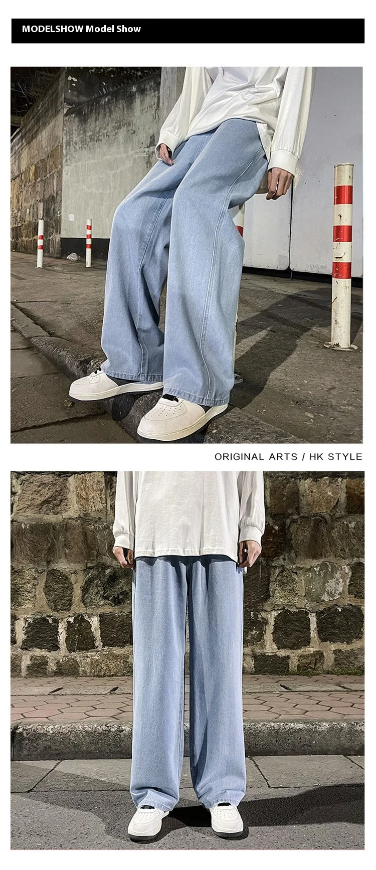 Title 11, Luźne Spodnie Casual Plus Size Proste Jeansy Da...