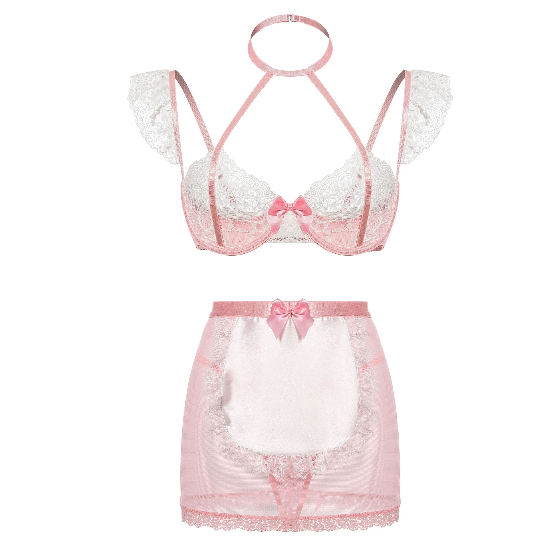 Title 15, Womens Gathering Bra Lace Set Underwear Maid C...