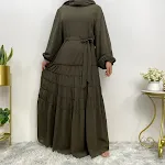 Bata Islámica Holgada para Mujer Vestido Musulmán de Cobertura Completa Ropa Modesta Transpirable Ideal para Uso Diario y Festividades — foto 1