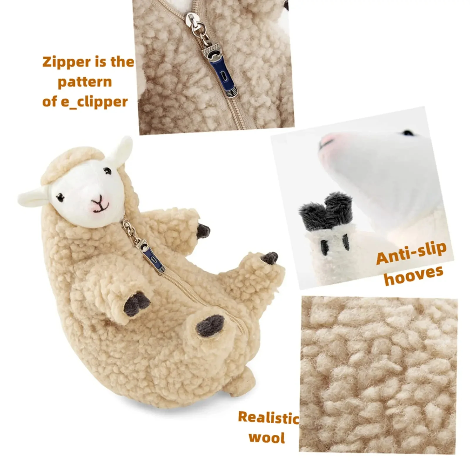 Pelúcia de Cordeiro para Barbear Liujiashan Ranch, um brinquedo macio e fofinho para crianças. Perfeito para abraçar e brincar, um amigo adorável. — foto 7