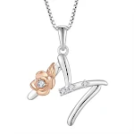 Colar feminino de prata 925 com corrente de clavícula e pingente de 26 letras inglesas e zircônia, joia elegante e charmosa. — foto 15