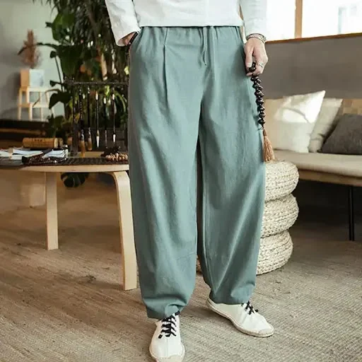 Title 2, Pantalones anchos holgados estilo chino para mu...