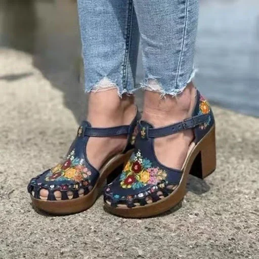Title 2, New Summer Retro Ladies Thick Heel Sandals Euro...