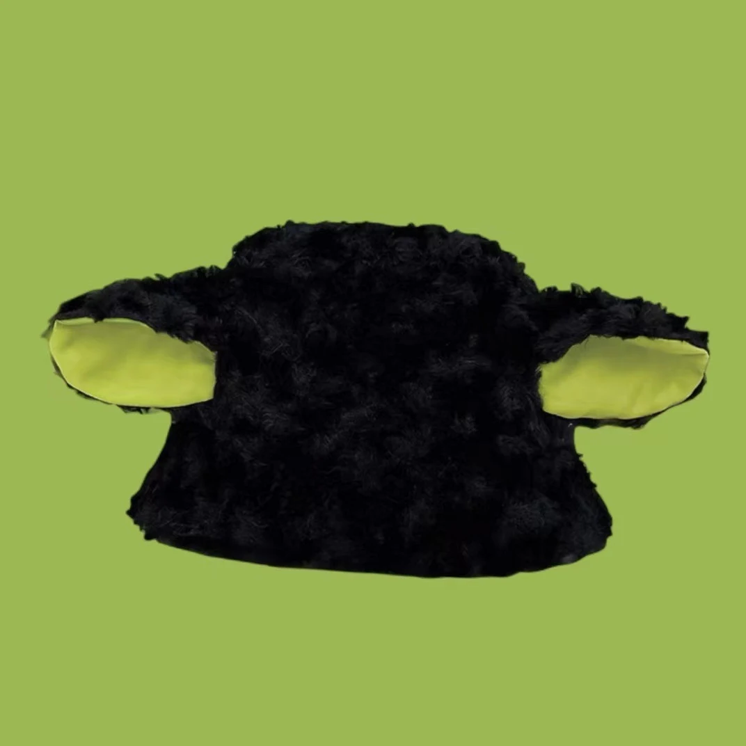 Title 2, Gorro de lã tricotado e felpudo com proteção pa...