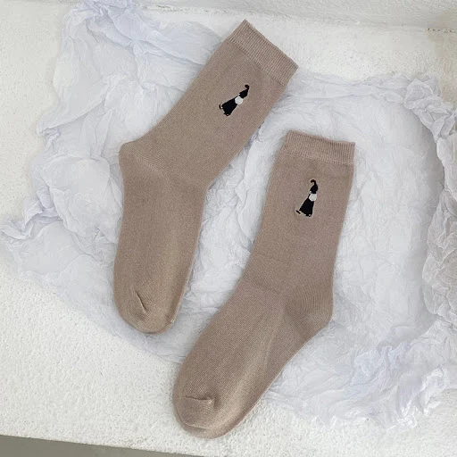 Title 8, Cartoon Embroidered Double-needle Cotton Socks