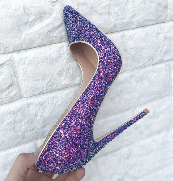 Title 3, Symphony purple sequin high heels for a dazzlin...