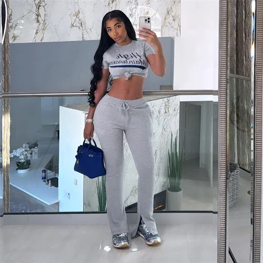 Title 7, Casual Digital Printing Slim Fit Midriff-baring...