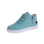 Women's Canvas Flat Shoes Side Zipper Walking Sneakers Comfortable and Stylish Casual Footwear for Everyday Wear — photo 3