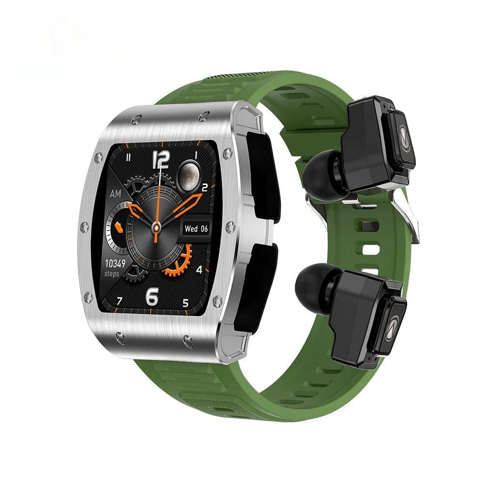 Smartwatch TWS 2 w 1 Bluetooth Połączenia Prowadź rozmowy i słuchaj muzyki bezprzewodowo. Kompletny smartwatch ze zintegrowanymi słuchawkami bezprzewodowymi. — zdjęcie 4