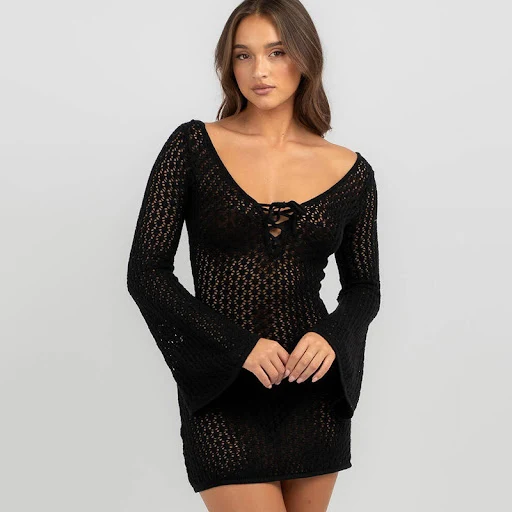 Title 14, Womens Knitted Beach Bikini Swimsuit Blouse