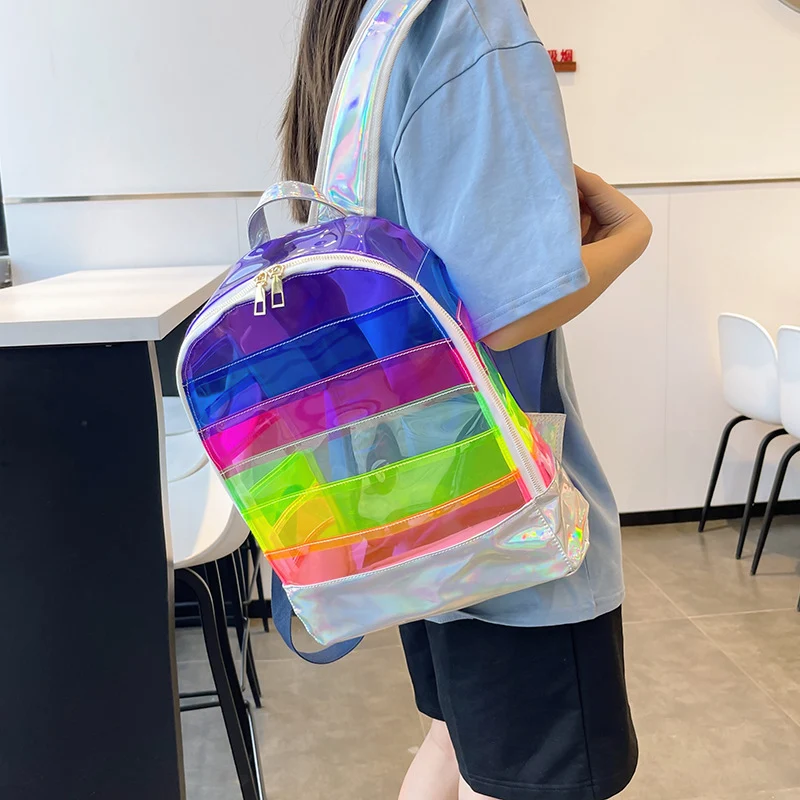 PVC Transparent Waterproof Backpack Large Capacity Student Schoolbag Ideal for School Water Resistant Perfect for Everyd — photo 4