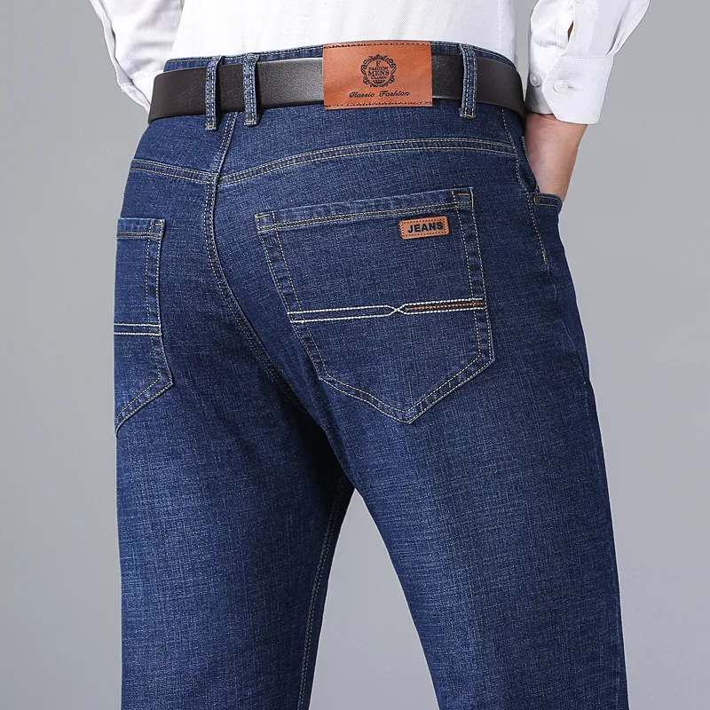 Autumn Thick Jeans Men's Loose Straight Fit Comfortable and Warm Pants Perfect for Cooler Weather Casual Style Durable D — photo 26